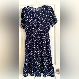 Loose-fitting dress perfect for work, church, or brunch with the ladies!